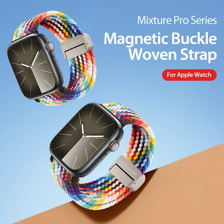 For Apple Watch SE 44mm DUX DUCIS Mixture Pro Series Magnetic Buckle Nylon Braid Watch Band(Rainbow) - Watch Bands by DUX DUCIS | Online Shopping South Africa | PMC Jewellery | Buy Now Pay Later Mobicred