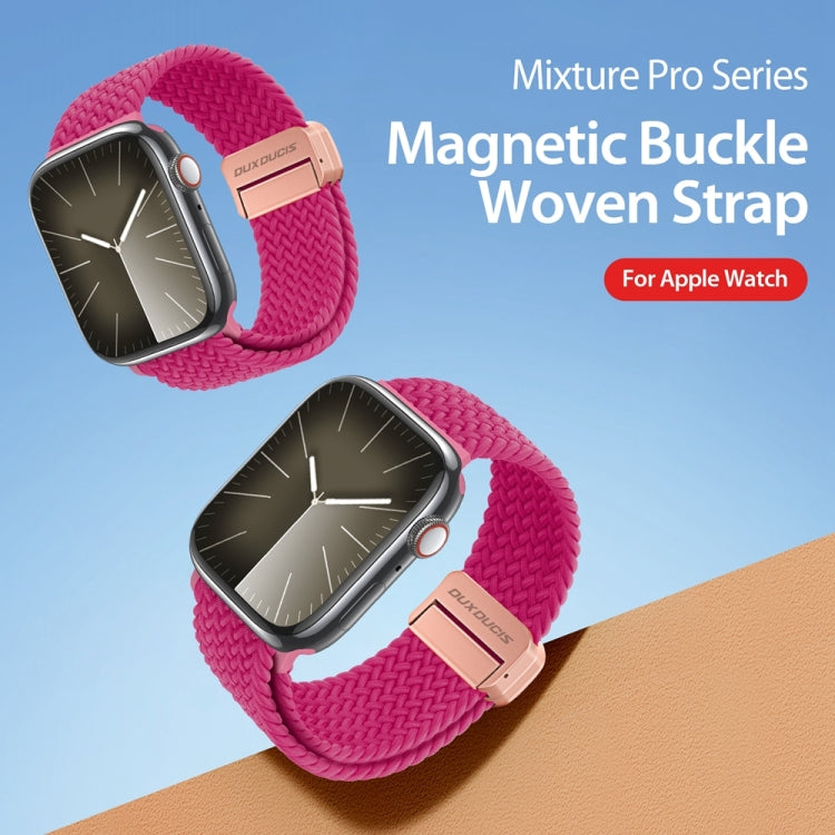 For Apple Watch Series 6 40mm DUX DUCIS Mixture Pro Series Magnetic Buckle Nylon Braid Watch Band(Raspberry Color) - Watch Bands by DUX DUCIS | Online Shopping South Africa | PMC Jewellery | Buy Now Pay Later Mobicred