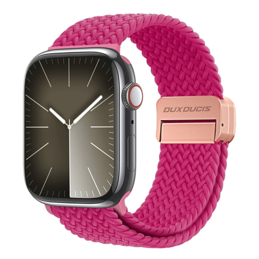 For Apple Watch Series 5 44mm DUX DUCIS Mixture Pro Series Magnetic Buckle Nylon Braid Watch Band(Raspberry Color) - Watch Bands by DUX DUCIS | Online Shopping South Africa | PMC Jewellery | Buy Now Pay Later Mobicred