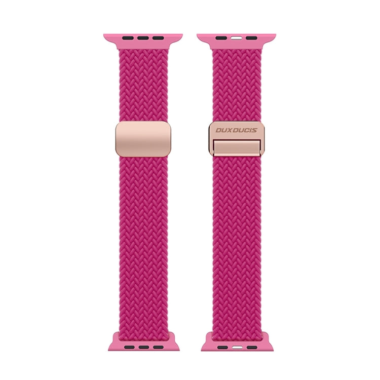 For Apple Watch Series 4 44mm DUX DUCIS Mixture Pro Series Magnetic Buckle Nylon Braid Watch Band(Raspberry Color) - Watch Bands by DUX DUCIS | Online Shopping South Africa | PMC Jewellery | Buy Now Pay Later Mobicred