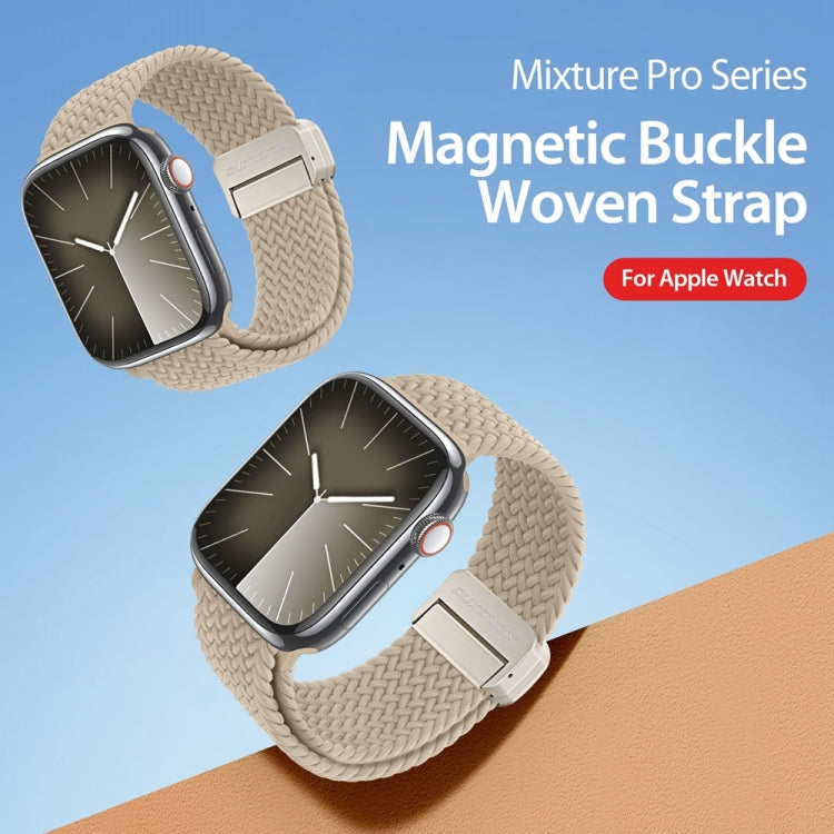 For Apple Watch Series 4 40mm DUX DUCIS Mixture Pro Series Magnetic Buckle Nylon Braid Watch Band(Beige) - Watch Bands by DUX DUCIS | Online Shopping South Africa | PMC Jewellery | Buy Now Pay Later Mobicred