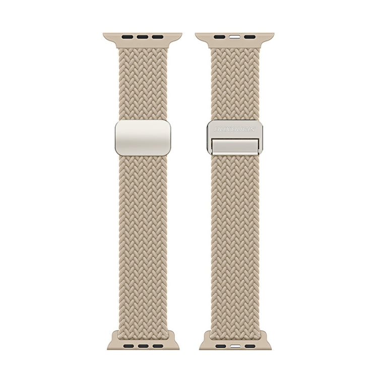 For Apple Watch Series 3 38mm DUX DUCIS Mixture Pro Series Magnetic Buckle Nylon Braid Watch Band(Beige) - Watch Bands by DUX DUCIS | Online Shopping South Africa | PMC Jewellery | Buy Now Pay Later Mobicred