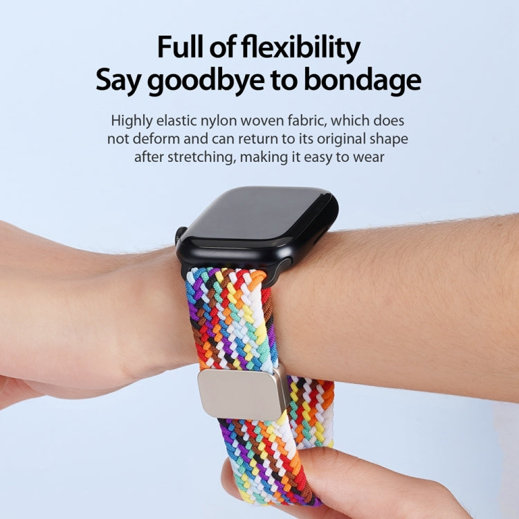 For Apple Watch Series 3 42mm DUX DUCIS Mixture Pro Series Magnetic Buckle Nylon Braid Watch Band(Rainbow) - Watch Bands by DUX DUCIS | Online Shopping South Africa | PMC Jewellery | Buy Now Pay Later Mobicred