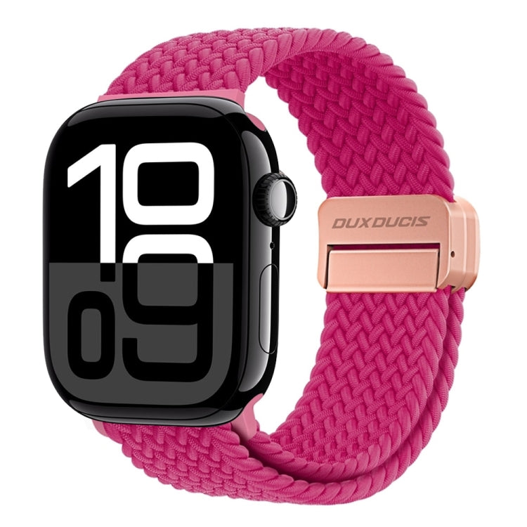 For Apple Watch Series 10 46mm DUX DUCIS Mixture Pro Series Magnetic Buckle Nylon Braid Watch Band(Raspberry Color) - Watch Bands by DUX DUCIS | Online Shopping South Africa | PMC Jewellery | Buy Now Pay Later Mobicred