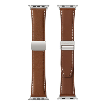 For Apple Watch Ultra 2 49mm DUX DUCIS YA Series Magnetic Buckle Genuine Leather Watch Band(Brown) - Watch Bands by DUX DUCIS | Online Shopping South Africa | PMC Jewellery | Buy Now Pay Later Mobicred