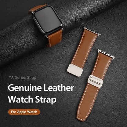 For Apple Watch Ultra 2 49mm DUX DUCIS YA Series Magnetic Buckle Genuine Leather Watch Band(Brown) - Watch Bands by DUX DUCIS | Online Shopping South Africa | PMC Jewellery | Buy Now Pay Later Mobicred