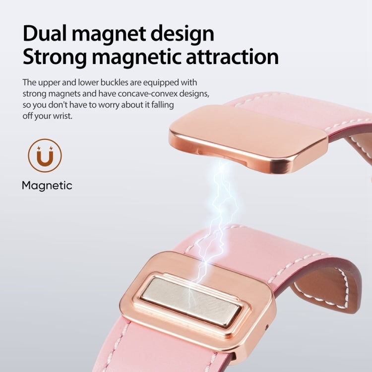 For Apple Watch Ultra 49mm DUX DUCIS YA Series Magnetic Buckle Genuine Leather Watch Band(Pink) - Watch Bands by DUX DUCIS | Online Shopping South Africa | PMC Jewellery | Buy Now Pay Later Mobicred