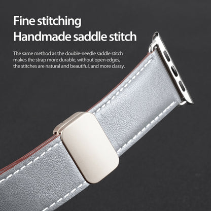 For Apple Watch Series 6 40mm DUX DUCIS YA Series Magnetic Buckle Genuine Leather Watch Band(Grey) - Watch Bands by DUX DUCIS | Online Shopping South Africa | PMC Jewellery | Buy Now Pay Later Mobicred