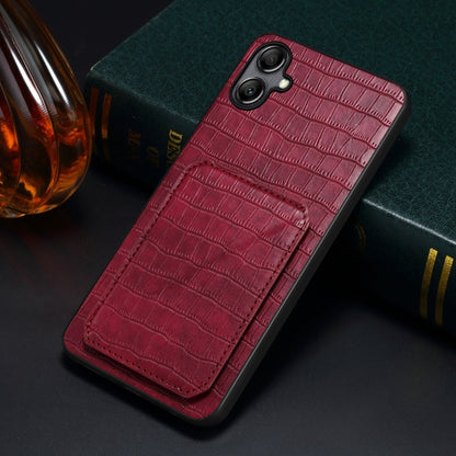 For Samsung Galaxy S24 5G Denior Imitation Crocodile Leather Back Phone Case with Holder(Rose Red) - Galaxy S24 5G Cases by Denior | Online Shopping South Africa | PMC Jewellery | Buy Now Pay Later Mobicred