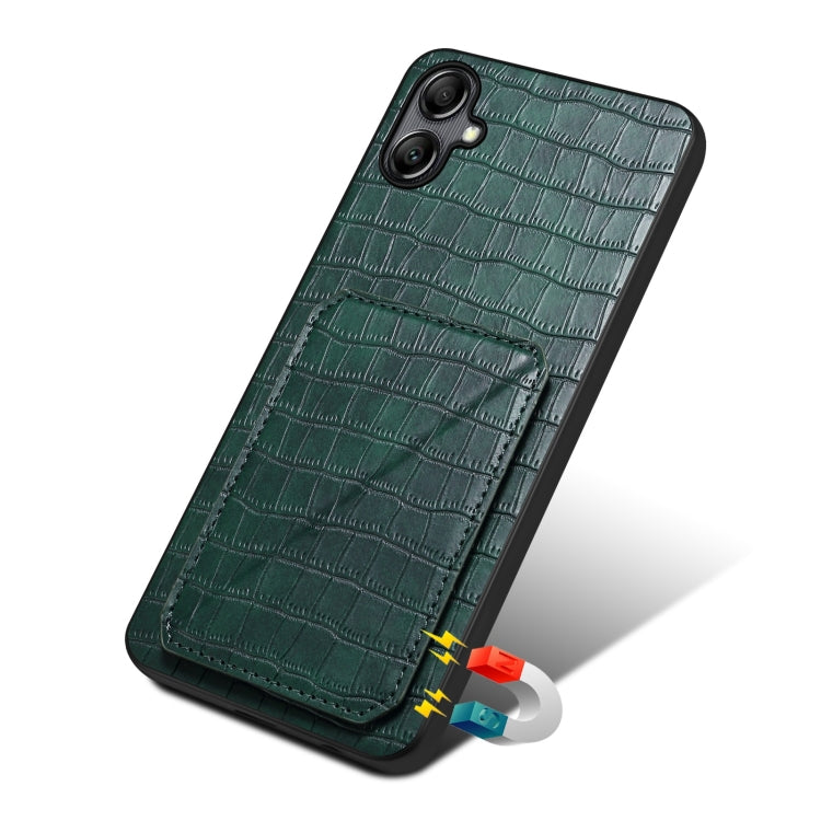 For Samsung Galaxy S24 Ultra 5G Denior Imitation Crocodile Leather Back Phone Case with Holder(Green) - Galaxy S24 Ultra 5G Cases by Denior | Online Shopping South Africa | PMC Jewellery | Buy Now Pay Later Mobicred