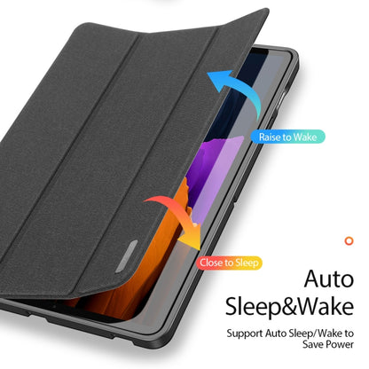 For Samsung Galaxy Tab S7+ 12.4 inch DUX DUCIS Domo Series Horizontal Flip Magnetic PU Leather Case with Three-folding Holder & Sleep / Wake-up Function & Pen Slot(Black) - Other Galaxy Tab PC by DUX DUCIS | Online Shopping South Africa | PMC Jewellery | Buy Now Pay Later Mobicred