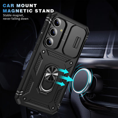 For Samsung Galaxy S24+ 5G Sliding Camshield TPU + PC Phone Case with Holder(Black) - Galaxy S24+ 5G Cases by PMC Jewellery | Online Shopping South Africa | PMC Jewellery