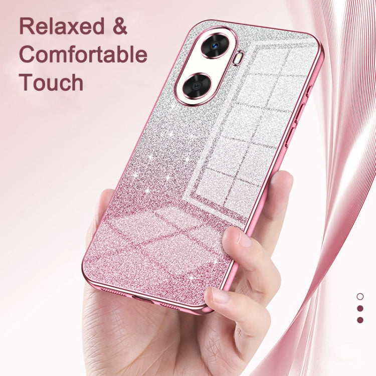 For Huawei Pura 70 Pro Gradient Glitter Powder Electroplated Phone Case(Transparent) - Huawei Cases by PMC Jewellery | Online Shopping South Africa | PMC Jewellery | Buy Now Pay Later Mobicred