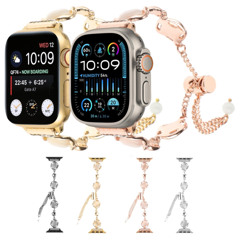 For Apple Watch SE 40mm Shell Metal Chain Bracelet Watch Band(Silver) - Watch Bands by PMC TechLife | Online Shopping South Africa | PMC TechLife