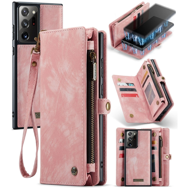 For Samsung Galaxy Note20 Ultra CaseMe-008 Detachable Multifunctional Horizontal Flip Leather Case with Card Slot & Holder & Zipper Wallet & Photo Frame (Pink) - Galaxy Note20 Ultra Cases by CaseMe | Online Shopping South Africa | PMC Jewellery | Buy Now Pay Later Mobicred