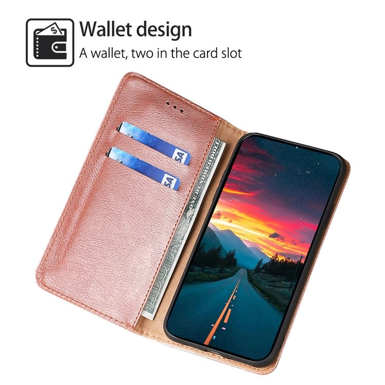 For Huawei Pura 70 Gloss Oil Solid Color Magnetic Leather Phone Case(Rose Gold) - Huawei Cases by PMC Jewellery | Online Shopping South Africa | PMC Jewellery | Buy Now Pay Later Mobicred