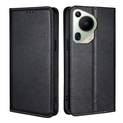 For Huawei Pura 70 Ultra Gloss Oil Solid Color Magnetic Leather Phone Case(Black) - Huawei Cases by PMC Jewellery | Online Shopping South Africa | PMC Jewellery | Buy Now Pay Later Mobicred