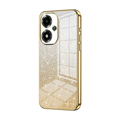 For OPPO A2m Gradient Glitter Powder Electroplated Phone Case(Gold) - OPPO Cases by PMC Jewellery | Online Shopping South Africa | PMC Jewellery | Buy Now Pay Later Mobicred