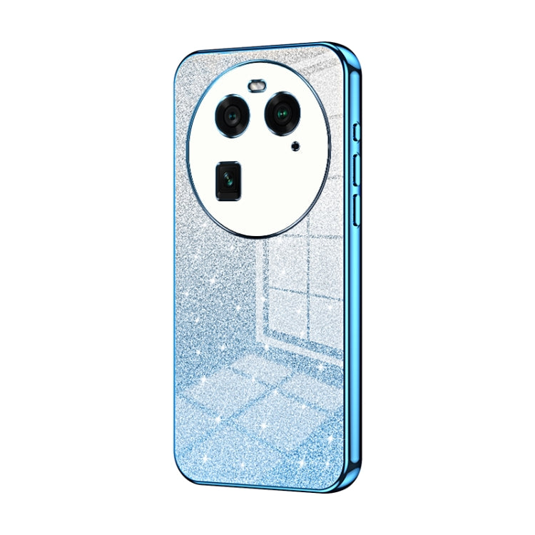 For OPPO Find X6 Gradient Glitter Powder Electroplated Phone Case(Blue) - OPPO Cases by PMC TechLife | Online Shopping South Africa | PMC TechLife | Buy Now Pay Later Mobicred