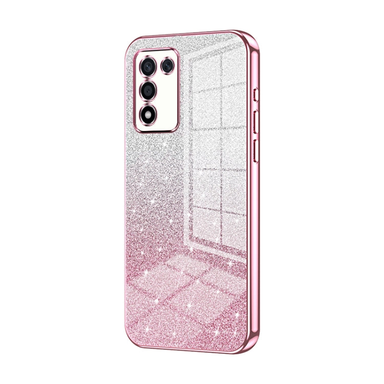 For OPPO K9s / K10 Energy Gradient Glitter Powder Electroplated Phone Case(Pink) - OPPO Cases by PMC Jewellery | Online Shopping South Africa | PMC Jewellery | Buy Now Pay Later Mobicred