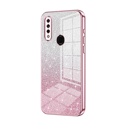 For OPPO A8 / A31 2020 Gradient Glitter Powder Electroplated Phone Case(Pink) - OPPO Cases by PMC Jewellery | Online Shopping South Africa | PMC Jewellery | Buy Now Pay Later Mobicred