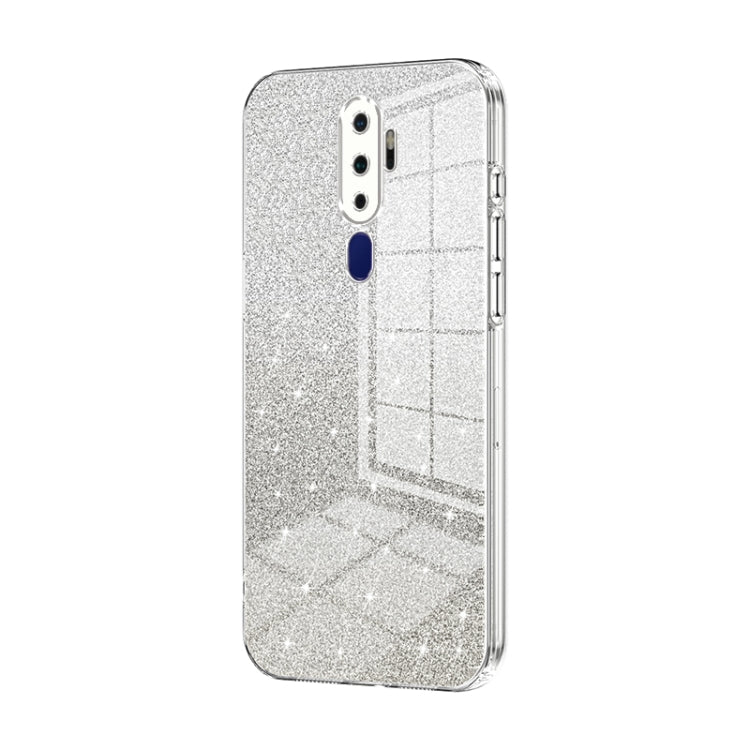 For OPPO A11x / A9 2020 Gradient Glitter Powder Electroplated Phone Case(Transparent) - OPPO Cases by PMC Jewellery | Online Shopping South Africa | PMC Jewellery | Buy Now Pay Later Mobicred