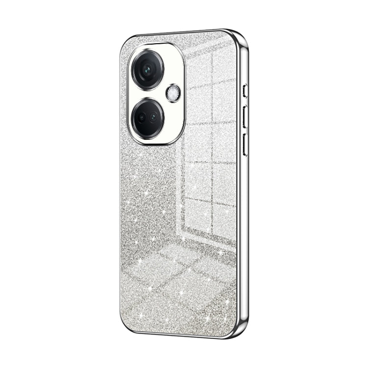 For OPPO K11 Gradient Glitter Powder Electroplated Phone Case(Silver) - OPPO Cases by PMC Jewellery | Online Shopping South Africa | PMC Jewellery | Buy Now Pay Later Mobicred