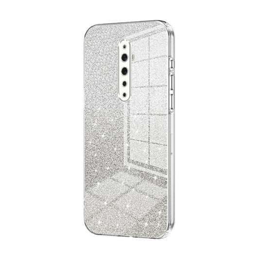 For OPPO Reno2 Z / Reno2 F Gradient Glitter Powder Electroplated Phone Case(Transparent) - OPPO Cases by PMC Jewellery | Online Shopping South Africa | PMC Jewellery | Buy Now Pay Later Mobicred