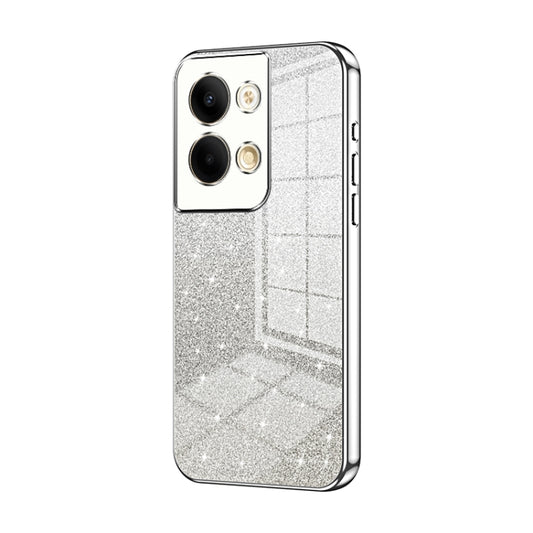 For OPPO Reno9 / Reno9 Pro Gradient Glitter Powder Electroplated Phone Case(Silver) - OPPO Cases by PMC Jewellery | Online Shopping South Africa | PMC Jewellery | Buy Now Pay Later Mobicred