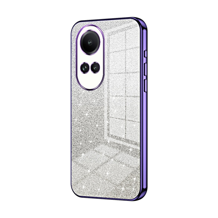 For OPPO Reno10 5G/Reno10 Pro 5G Global Gradient Glitter Powder Electroplated Phone Case(Purple) - OPPO Cases by PMC Jewellery | Online Shopping South Africa | PMC Jewellery | Buy Now Pay Later Mobicred