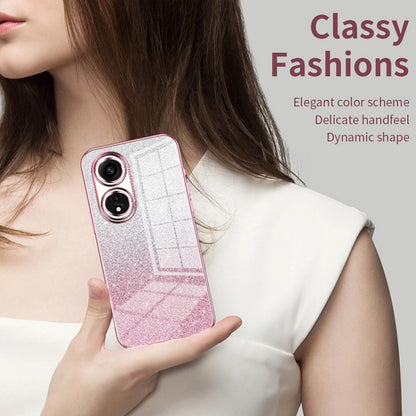 For OPPO Find X5 Gradient Glitter Powder Electroplated Phone Case(Transparent) - OPPO Cases by PMC Jewellery | Online Shopping South Africa | PMC Jewellery | Buy Now Pay Later Mobicred