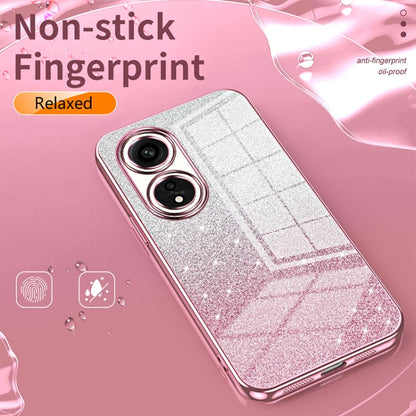 For OPPO Reno8 Pro+ Gradient Glitter Powder Electroplated Phone Case(Pink) - OPPO Cases by PMC Jewellery | Online Shopping South Africa | PMC Jewellery | Buy Now Pay Later Mobicred