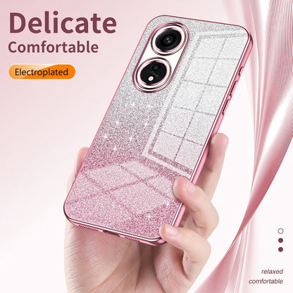 For OPPO Reno8 Gradient Glitter Powder Electroplated Phone Case(Silver) - OPPO Cases by PMC Jewellery | Online Shopping South Africa | PMC Jewellery | Buy Now Pay Later Mobicred