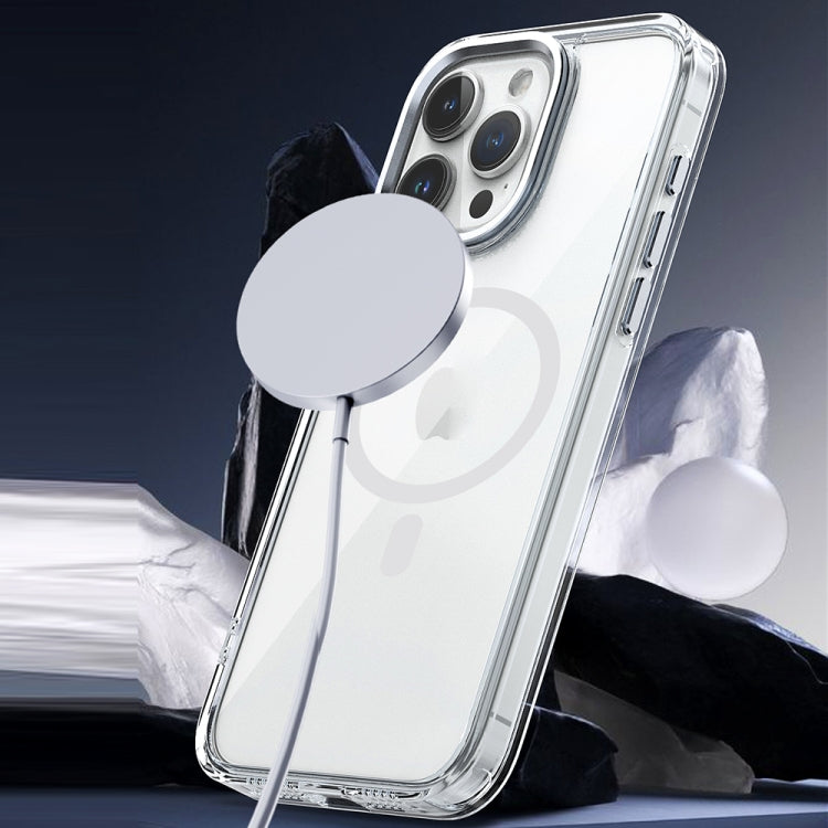 For iPhone 12 MagSafe Magnetic Clear Phone Case(Purple) - iPhone 12 / 12 Pro Cases by PMC TechLife | Online Shopping South Africa | PMC TechLife