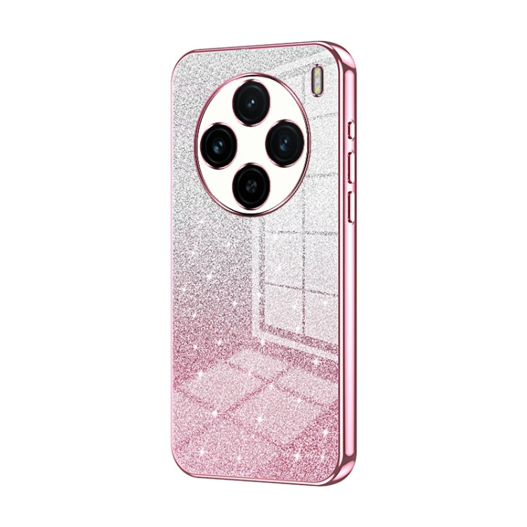 For vivo X100 Gradient Glitter Powder Electroplated Phone Case(Pink) - X100 Cases by PMC Jewellery | Online Shopping South Africa | PMC Jewellery