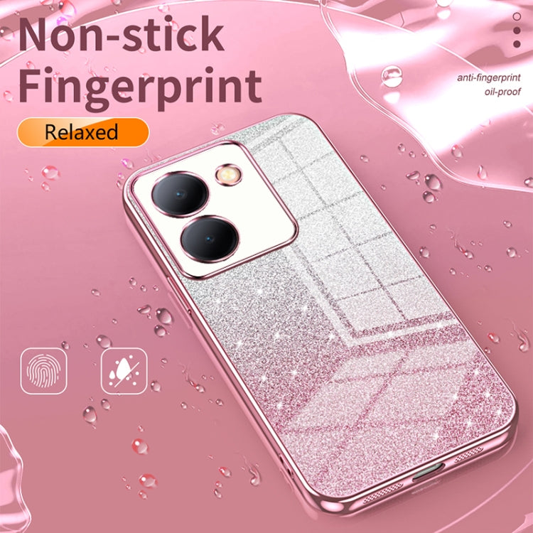 For vivo X100 Pro Gradient Glitter Powder Electroplated Phone Case(Transparent) - X100 Pro Cases by imak | Online Shopping South Africa | PMC Jewellery | Buy Now Pay Later Mobicred