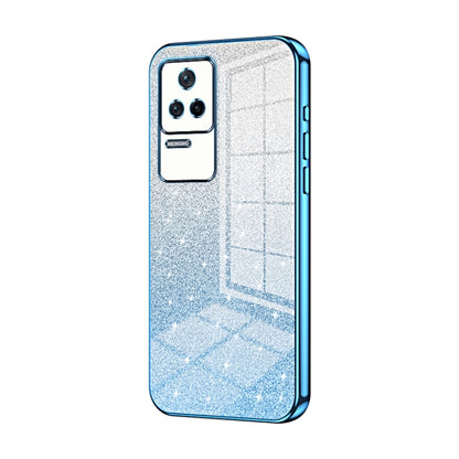 For Xiaomi Redmi K40S / Poco F4 Gradient Glitter Powder Electroplated Phone Case(Blue) - Xiaomi Cases by PMC Jewellery | Online Shopping South Africa | PMC Jewellery | Buy Now Pay Later Mobicred