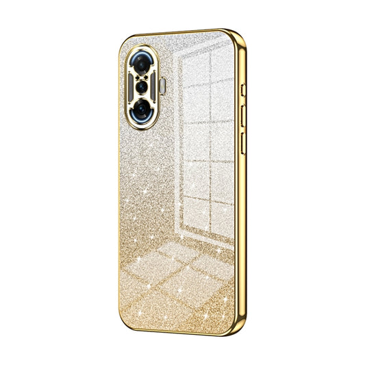 For Xiaomi Redmi K40 Gaming/Poco F3 GT Gradient Glitter Powder Electroplated Phone Case(Gold) - Xiaomi Cases by PMC Jewellery | Online Shopping South Africa | PMC Jewellery | Buy Now Pay Later Mobicred