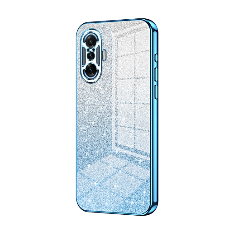 For Xiaomi Redmi K40 Gaming/Poco F3 GT Gradient Glitter Powder Electroplated Phone Case(Blue) - Xiaomi Cases by PMC Jewellery | Online Shopping South Africa | PMC Jewellery | Buy Now Pay Later Mobicred