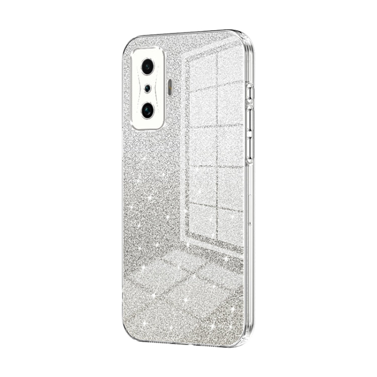 For Xiaomi Redmi K50 Gaming / Poco F4 GT Gradient Glitter Powder Electroplated Phone Case(Transparent) - Xiaomi Cases by PMC Jewellery | Online Shopping South Africa | PMC Jewellery | Buy Now Pay Later Mobicred