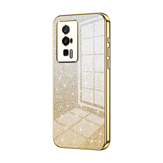 For Xiaomi Redmi K60 / K60 Pro Gradient Glitter Powder Electroplated Phone Case(Gold) - Xiaomi Cases by PMC Jewellery | Online Shopping South Africa | PMC Jewellery | Buy Now Pay Later Mobicred