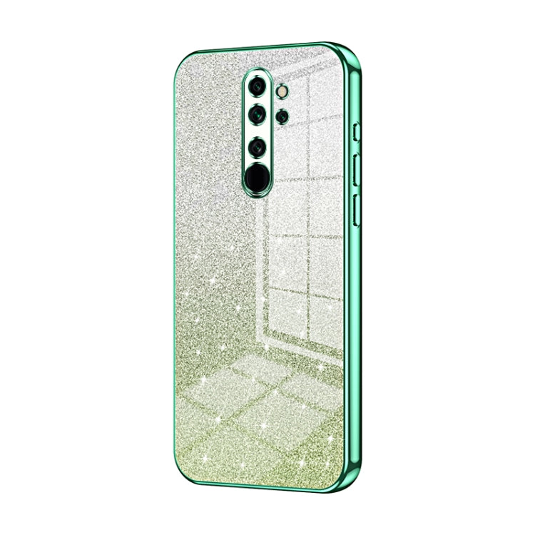 For Xiaomi Redmi Note 8 Pro Gradient Glitter Powder Electroplated Phone Case(Green) - Xiaomi Cases by PMC Jewellery | Online Shopping South Africa | PMC Jewellery | Buy Now Pay Later Mobicred