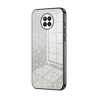 For Xiaomi Redmi Note 9 5G / Note 9T Gradient Glitter Powder Electroplated Phone Case(Black) - Xiaomi Cases by PMC Jewellery | Online Shopping South Africa | PMC Jewellery | Buy Now Pay Later Mobicred