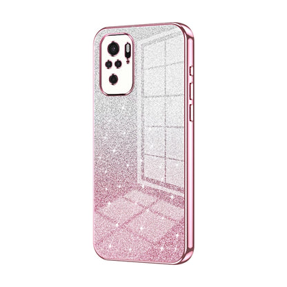 For Xiaomi Redmi Note 10/Note 10S Gradient Glitter Powder Electroplated Phone Case(Pink) - Xiaomi Cases by PMC Jewellery | Online Shopping South Africa | PMC Jewellery | Buy Now Pay Later Mobicred