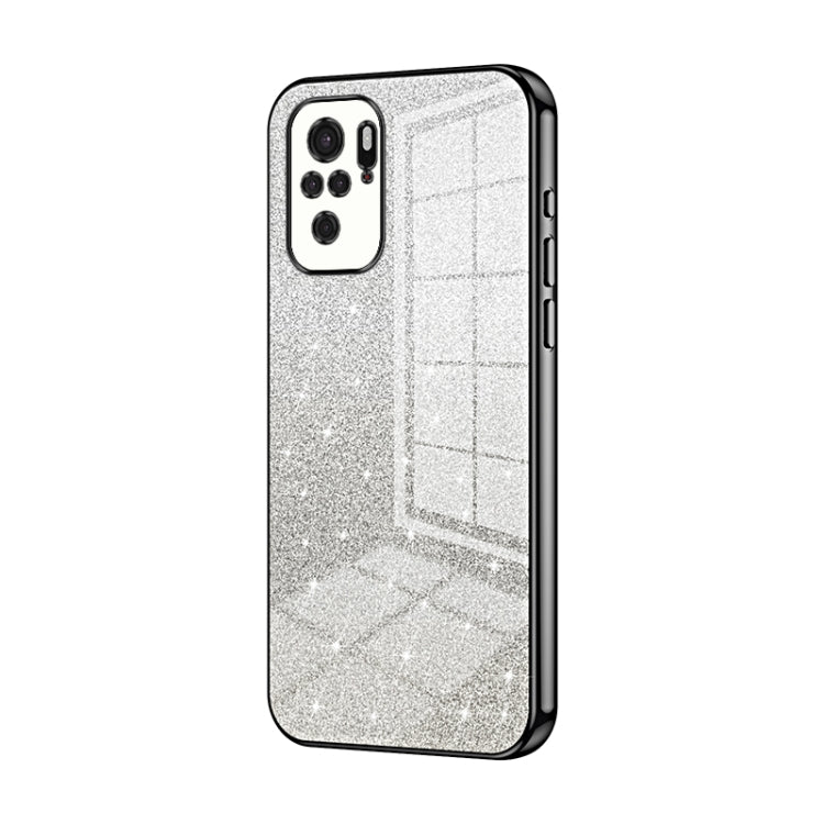 For Xiaomi Redmi Note 10/Note 10S Gradient Glitter Powder Electroplated Phone Case(Black) - free shipping - PMC TechLife - Order now!