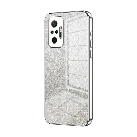 For Xiaomi Redmi Note 10 Pro/10 Pro Max Gradient Glitter Powder Electroplated Phone Case(Silver) - Xiaomi Cases by PMC Jewellery | Online Shopping South Africa | PMC Jewellery | Buy Now Pay Later Mobicred