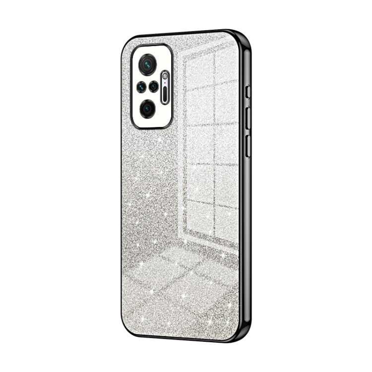 For Xiaomi Redmi Note 10 Pro/10 Pro Max Gradient Glitter Powder Electroplated Phone Case(Black) - free shipping - PMC TechLife - Order now!