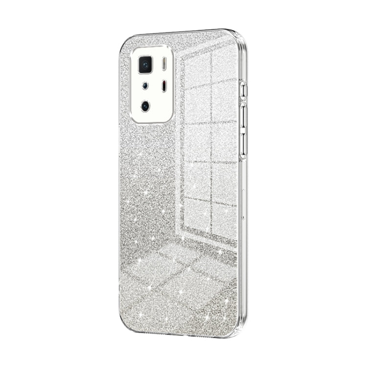 For Xiaomi Redmi Note 10 Pro 5G/Poco X3 GT Gradient Glitter Powder Electroplated Phone Case(Transparent) - Xiaomi Cases by PMC Jewellery | Online Shopping South Africa | PMC Jewellery | Buy Now Pay Later Mobicred