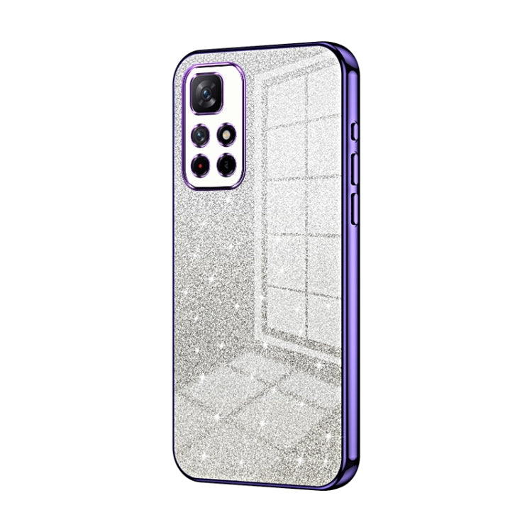 For Xiaomi Redmi Note 11T 5G/Note 11S 5G Gradient Glitter Powder Electroplated Phone Case(Purple) - Xiaomi Cases by PMC Jewellery | Online Shopping South Africa | PMC Jewellery | Buy Now Pay Later Mobicred