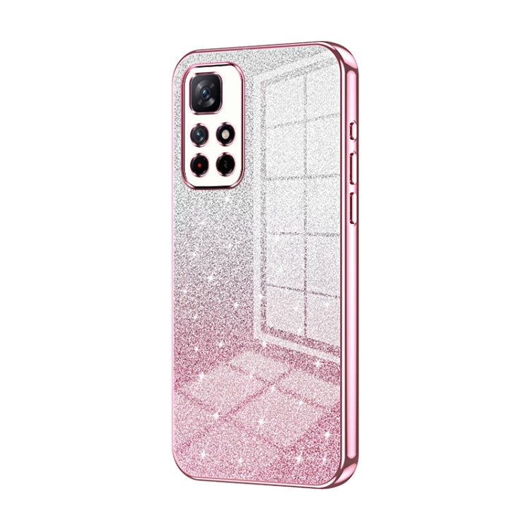 For Xiaomi Redmi Note 11T 5G/Note 11S 5G Gradient Glitter Powder Electroplated Phone Case(Pink) - Xiaomi Cases by PMC Jewellery | Online Shopping South Africa | PMC Jewellery | Buy Now Pay Later Mobicred